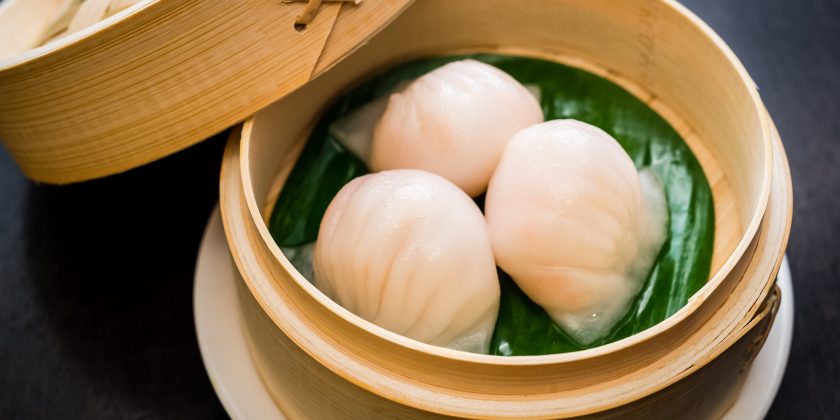 dumplings en cesto de bambú